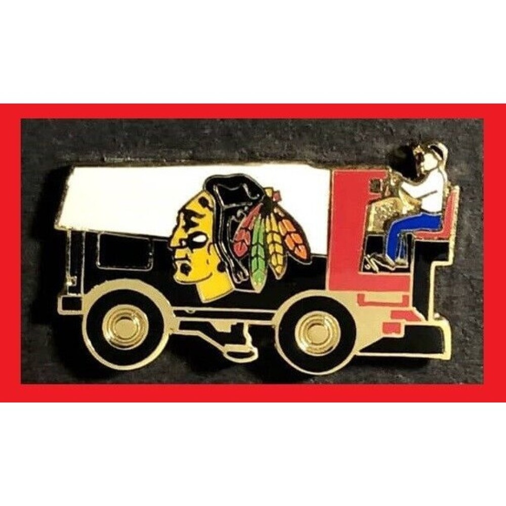 1996-97 Chicago Black Hawks  Ice Hockey  ZAMBONI Ice Machine NHL Team Logo  Pin